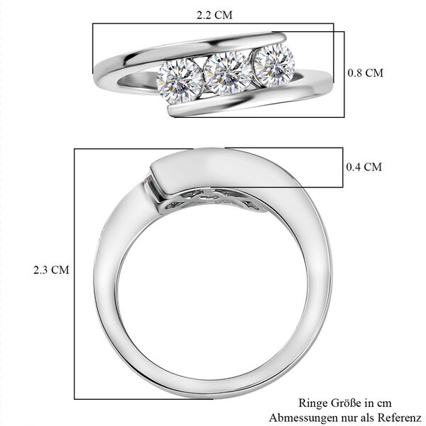 Moissanit Ring, 925 Silber rhodiniert - 0,67 ct. image number 6