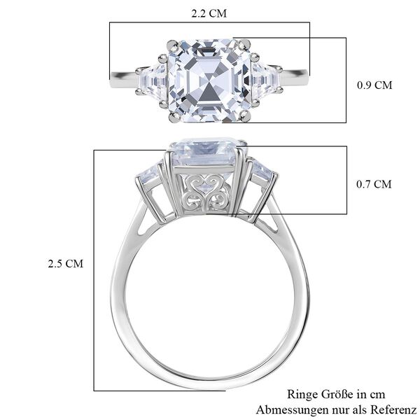 D'Joy Moissanit Ring 925 Silber rhodiniert (Größe 19.00) ca. 2.94 ct image number 6