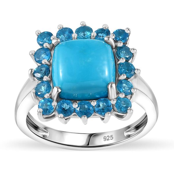 AA Sleeping Beauty T&uuml;rkis und Neon Apatit Ring - 4,15 ct. image number 4