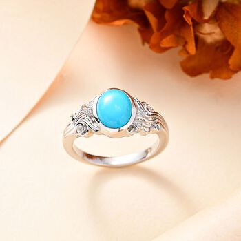 AA Sleeping Beauty T&uuml;rkis und Zirkon Ring, ca. 1,52 ct.