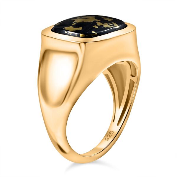 Tucson Exklusive- Goldenite Ring 925 Silber 750 Gelbgold Vermeil (Gr&ouml;&szlig;e 20.00) ca. 4.58 ct image number 5