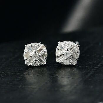 D'Joy Wei&szlig;er Diamant Ohrringe 925 Silber rhodiniert ca. 0.15 ct