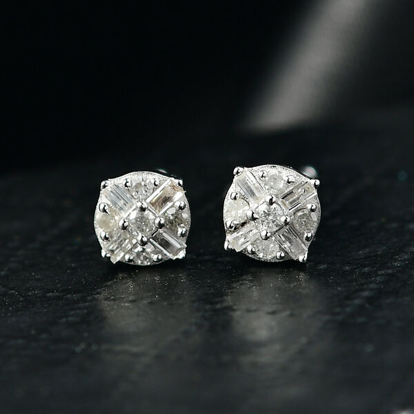 D'Joy Weißer Diamant Ohrringe 925 Silber rhodiniert ca. 0.15 ct image number 1