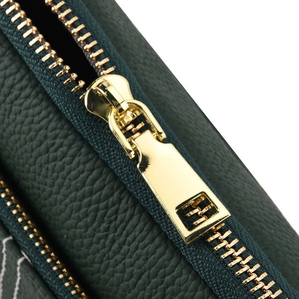 Echtleder Crossbody Tasche, 21x5x14cm, Dunkelgr&uuml;n image number 7