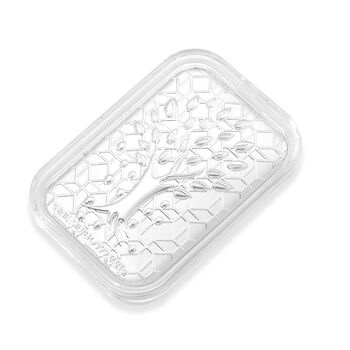 Lebensbaum-Motiv 999er Silberfolie, 10mg, 3,1x4,5cm