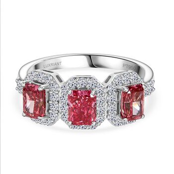 LUXURIANT VS rosa und VS-EF wei&szlig;er Labor Diamant Ring in 950 Platin - 2 ct.