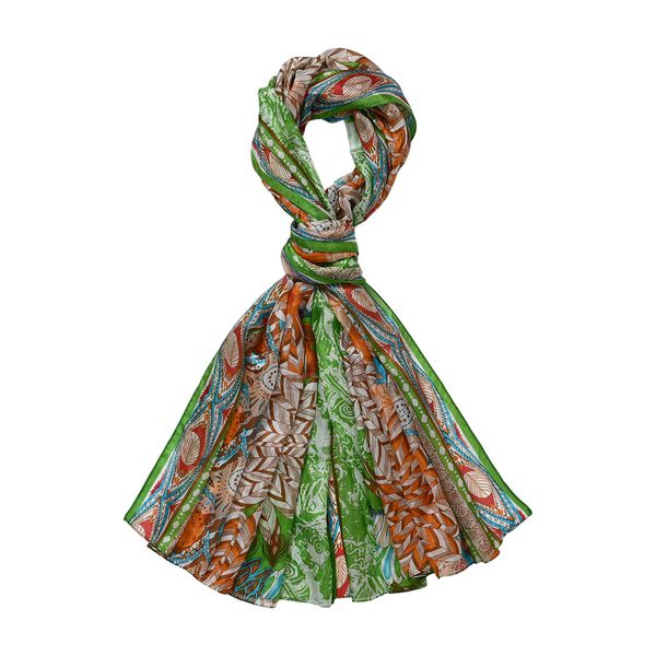 LA MAREY - 100% Maulbeeren-Seidenschal, Chiffon, 195x110cm, Gelb