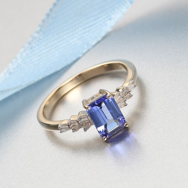 AAA Tansanit und Diamant Ring 585 Gelbgold image number 2