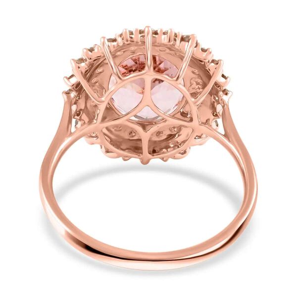 LUXORO zertifiziert und geprüft AAA Rosa Morganit und Diamant Ring in 585 Roségold - 156,85 ct. image number 4