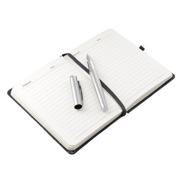 Klassisches Hardcover-Tagebuch & F&uuml;llfederhalter-Geschenkset, 15x1.5x11cm