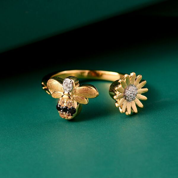 GP Trionfo Kollektion - Citrin, schwarzer Spinell, Zirkon, Kanchanaburi blauer Saphir Ring - 0,26 ct. image number 2