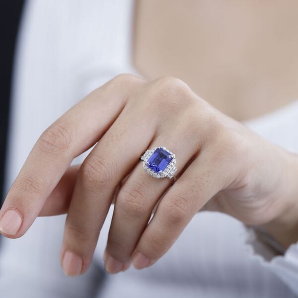 RHAPSODY AAAA Tansanit und VS EF Diamant-Ring in 950 Platin - 4,04 ct. image number 3