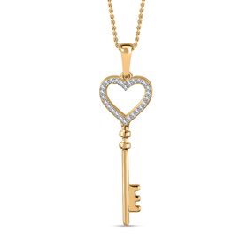 Moissanit Schmuckset 925 Silber Gelbgold Vermeil ca. 0,21 ct.