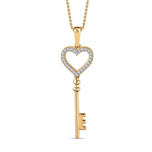 Moissanit Schmuckset 925 Silber Gelbgold Vermeil ca. 0,21 ct. image number 0