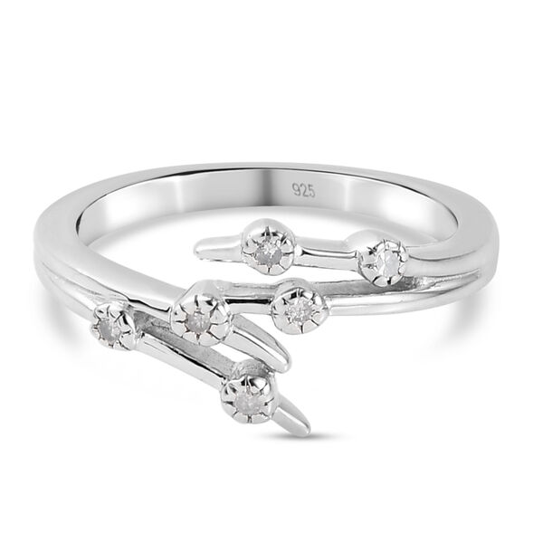 Diamant Ring 925 Silber platiniert  ca. 0,10 ct image number 0