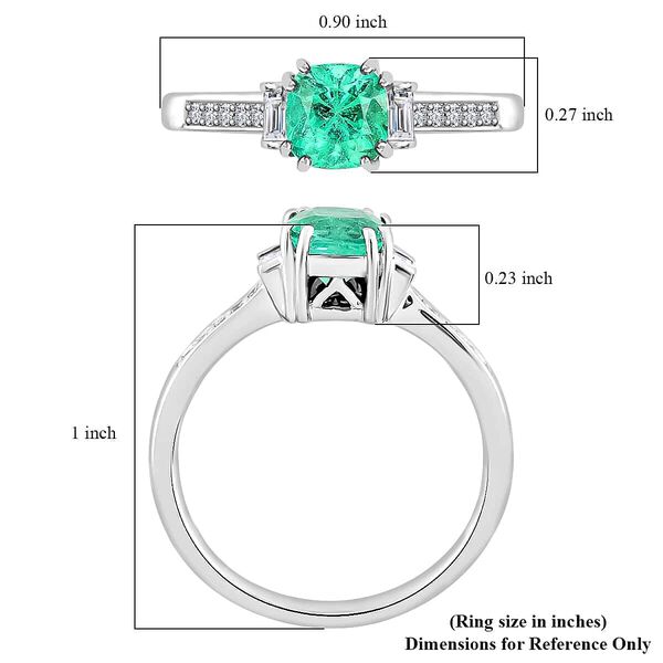 Rhapsody AAAA Kolumbianischer Smaragd, Wei&szlig;er Diamant Ring 950 Platin (Gr&ouml;&szlig;e 16.50) ca. 2,10 ct image number 5