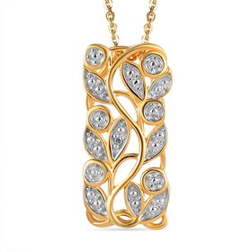 ALLORO vergoldeter Silber-Anhänger mit Diamantakzenten und 50cm Kette
