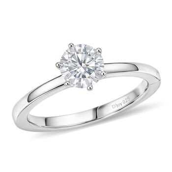 D'Joy Moissanit Ring, 925 Silber platiniert - 0,99 ct.