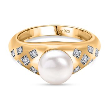 D'Joy S&uuml;&szlig;wasser Perle und Zirkon Ring