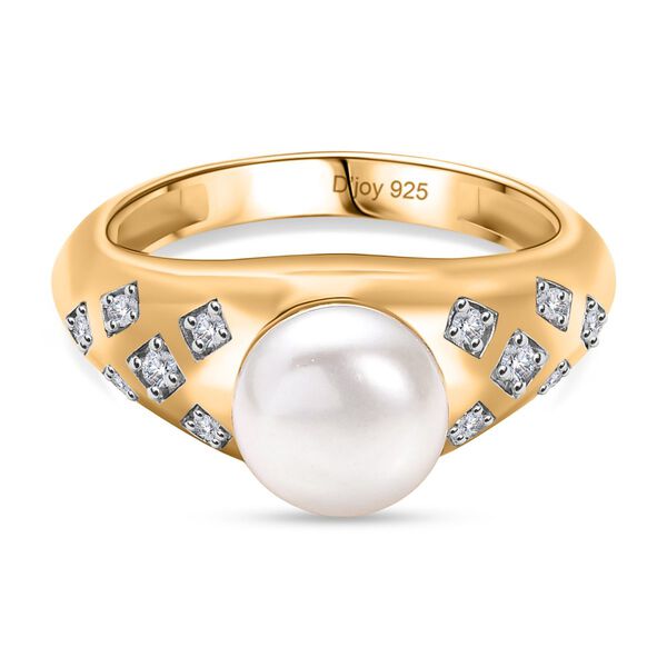 D'Joy S&uuml;&szlig;wasser Perle und Zirkon Ring