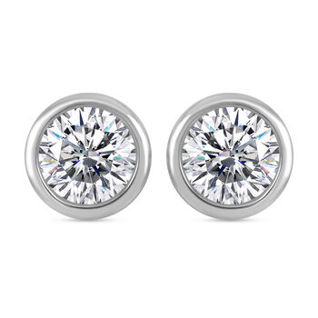 LUSTRO STELLA - Wei&szlig;er Zirkonia Ohrringe 925 Silber rhodiniert