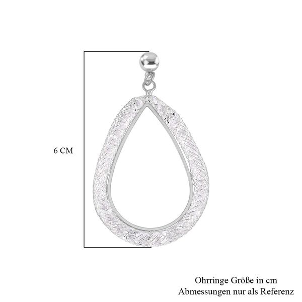 Weißer Kristall Ohrringe Reines Messing image number 6