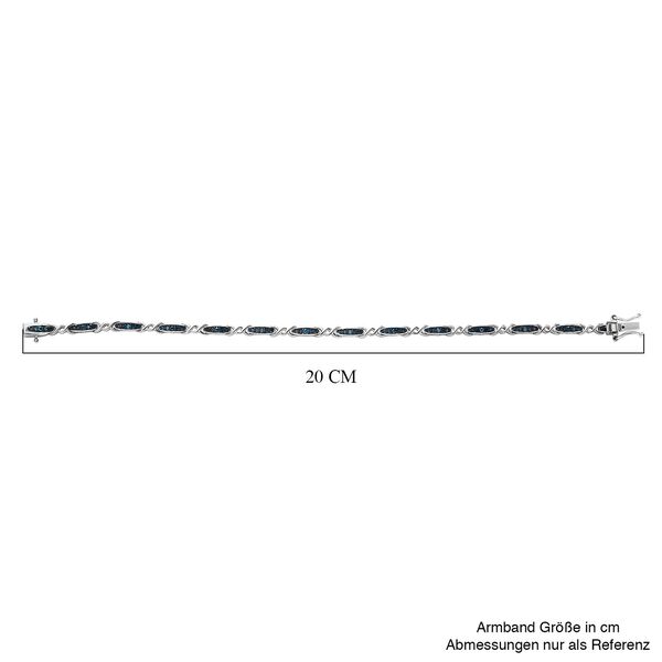 Blauer Diamant Armband, ca. 19 cm, 925 Silber platiniert, ca. 0.75 ct image number 5