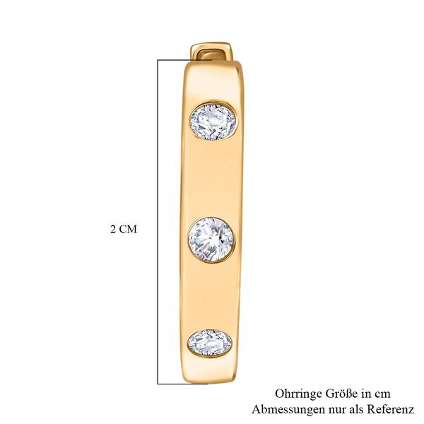 LUXURIANT SI Labor Diamant Creolen, 925 Silber Gelbgold Vermeil - 0,33 ct. image number 5