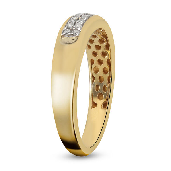 Diamant-Ring, 925 Silber Gelbgold Vermeil  ca. 0,10 ct image number 4