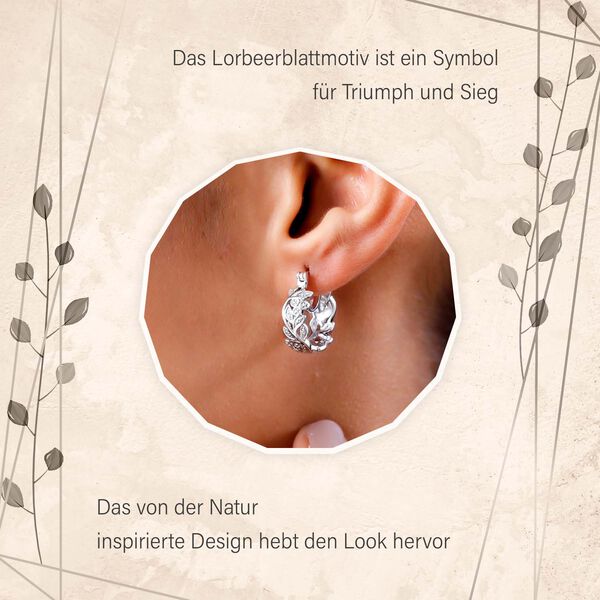 ALLORO platinierte Silber-Creolen mit Diamantakzenten image number 6