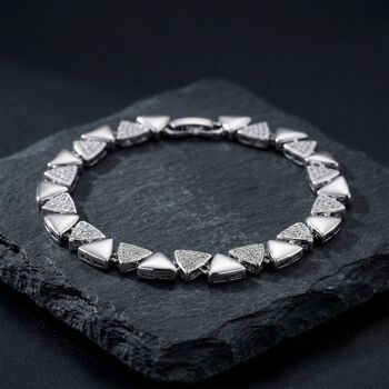 Wei&szlig;er Zirkonia Armband ca. 19 cm Nickelfreies Messing 7.00 ct