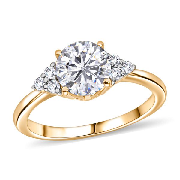 2er Set - D'Joy Moissanit Ring und Anhänger, 925 Silber 750 Gelb vergoldet (Größe 19.00), (10-15 Werktage Lieferzeit) ca. 4.38 ct image number 4