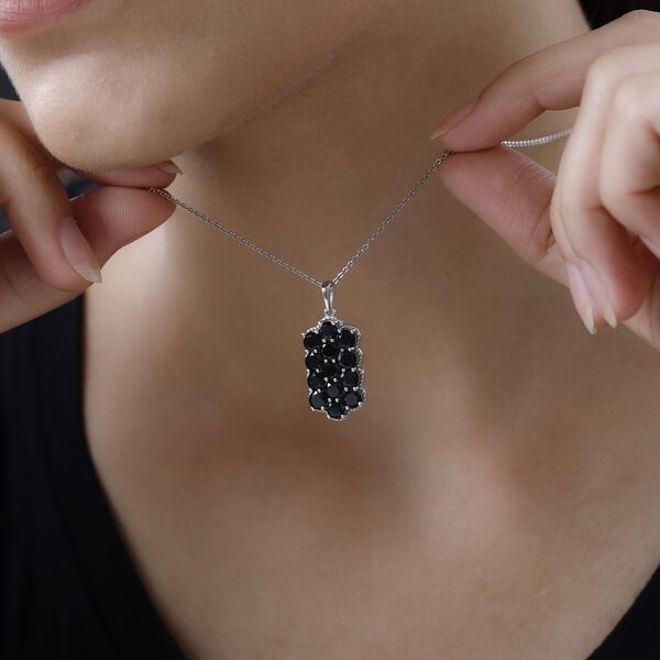 Schwarzer Turmalin Anh&auml;nger, 925 Silber platiniert ca. 3.62 ct image number 2