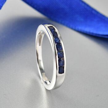 D'Joy AA Masoala Saphir (Fissure gef&uuml;llt) Ring 925 Silber Antik-silber-Plattierung (Gr&ouml;&szlig;e 18.00) ca. 0,81 ct