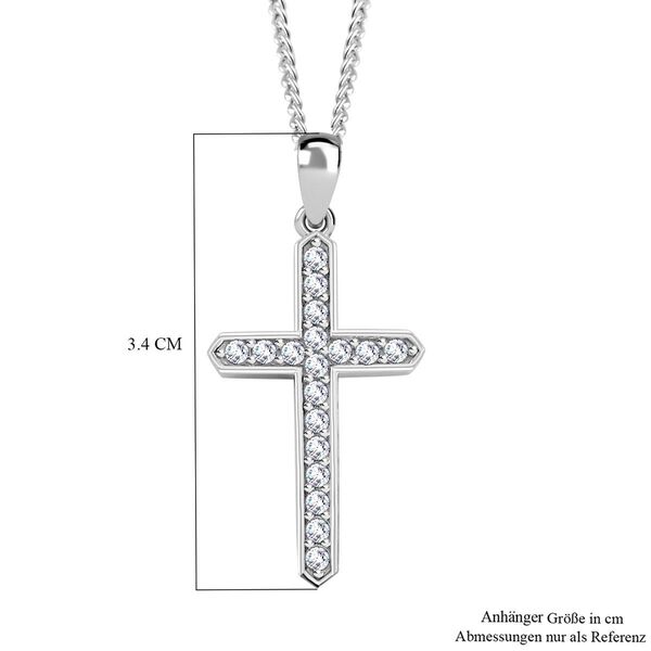 Moissanit Kreuz Anhänger mit 45cm Kette - 0,45 ct. image number 6