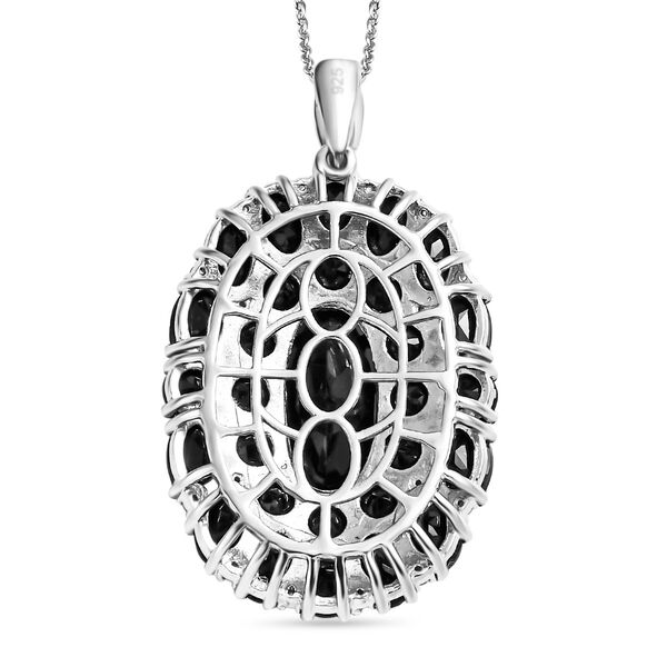 Schwarzer Turmalin Anh&auml;nger mit Kette, 925 Silber platiniert ca. 14.90 ct image number 5