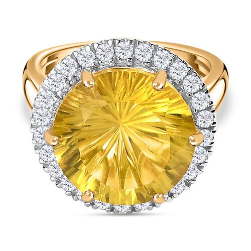 AAA Ouro Verde Quarz und Zirkon Ring - 9,58 ct. image number 0