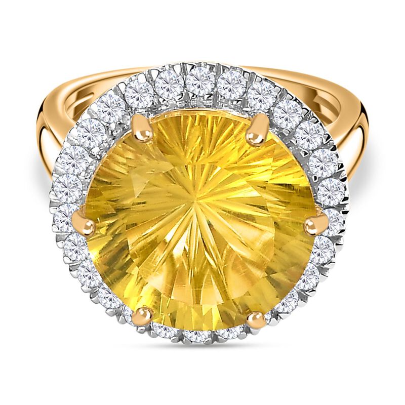 AAA Ouro Verde Quarz und Zirkon Ring - 9,58 ct. image number 0