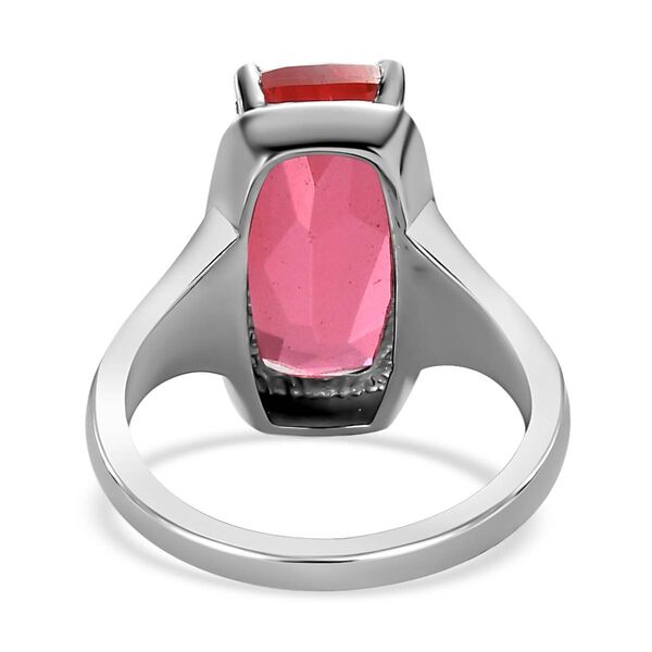 Padparadscha Quarz Triplette Ring Edelstahl (Gr&ouml;&szlig;e 19.00) ca. 5,94 ct image number 6