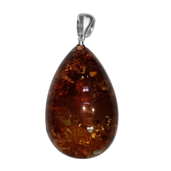 Nat&uuml;rlicher Baltischer Bernstein-Anh&auml;nger, 925 Silber