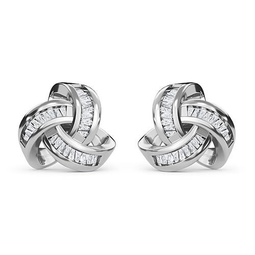Liebesknoten weiße Diamant-Ohrstecker - 0,15 ct. image number 0
