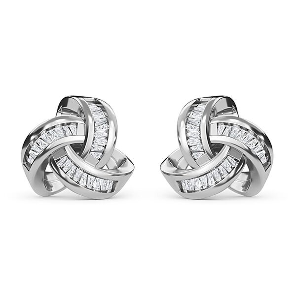 Liebesknoten wei&szlig;e Diamant-Ohrstecker - 0,15 ct.