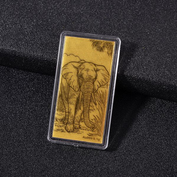 Elefant Goldfolie in 999 Gold, 100mg, 5,5x3cm image number 1