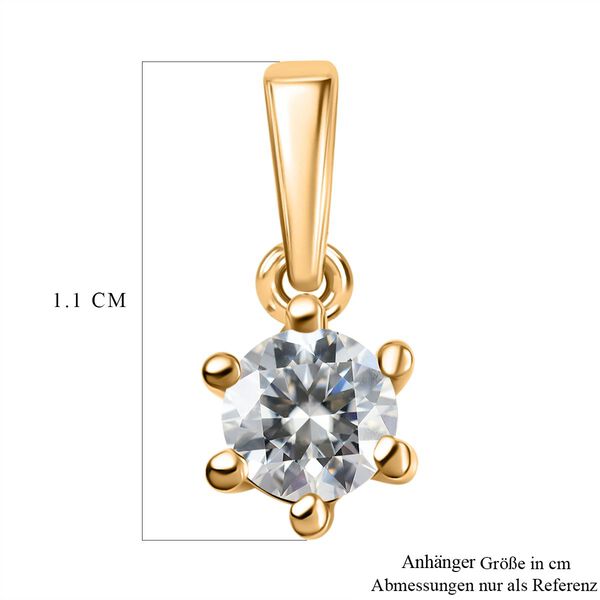 Moissanit Anh&auml;nger 925 Silber 750 Gelbgold Vermeil ca. 0.23 ct image number 6