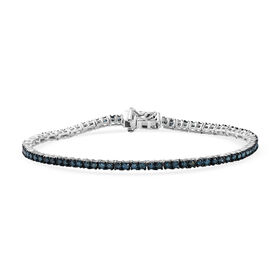 CULLINAN-MINE - Blauer Diamant Armband ca. 19 cm 925 Silber rhodiniert ca. 3.00 ct