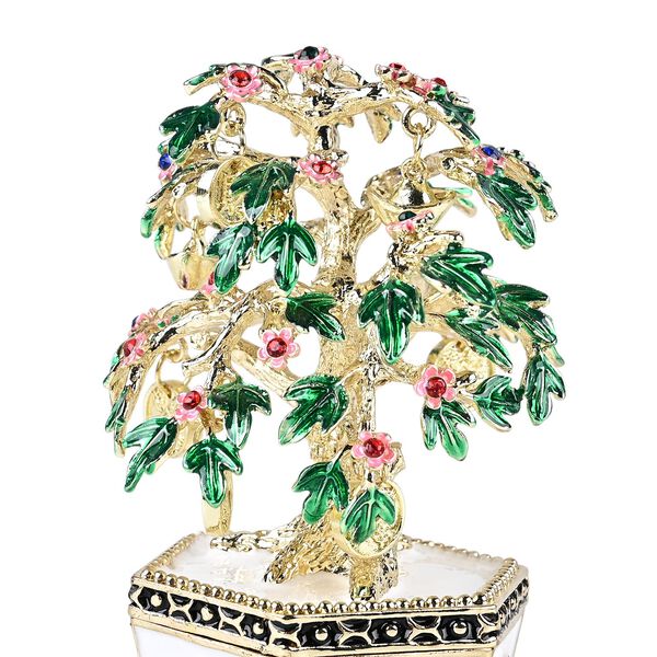 Geldbaum-Schmuckschatulle, 12x6,5 cm, Weiß-Grün image number 4