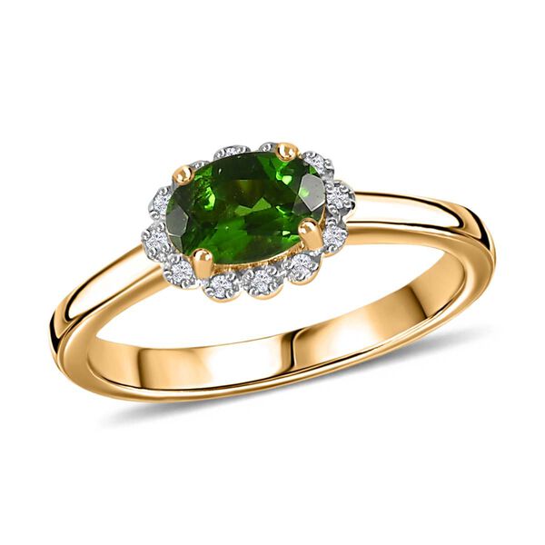 Natürlicher Chromdiopsid und Diamant Ring - 0,53 ct. image number 4