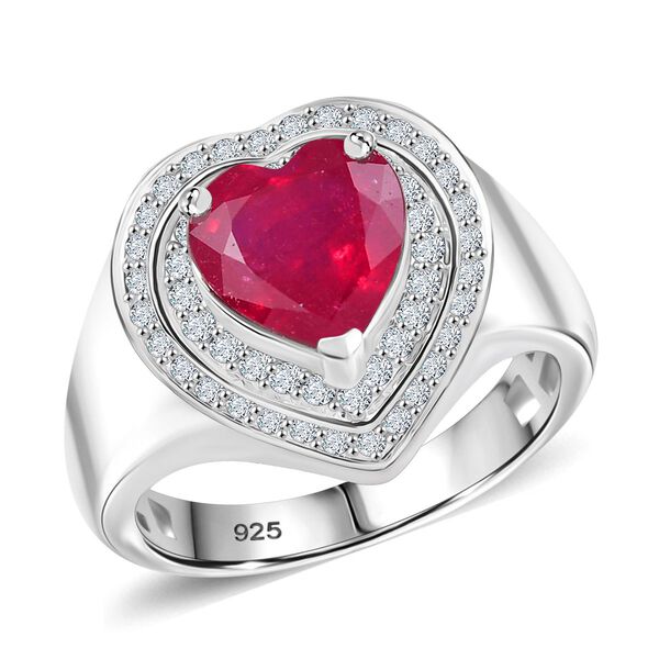 Afrikanischer Rubin  und Zirkon Ring - 3,24 ct. image number 3