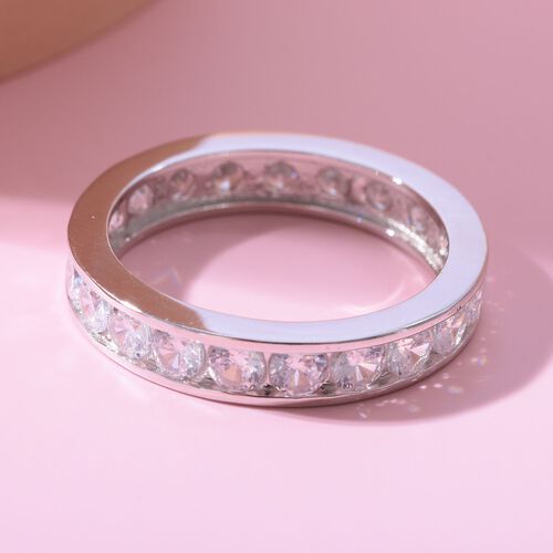 Lustro Stella - Weißer Zirkonia Ring, 925 Silber platiniert (Größe 16.00) ca. 3.96 ct image number 1