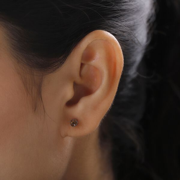 Rote Diamant-Ohrringe in Druckfassung - 0,15 ct. image number 8